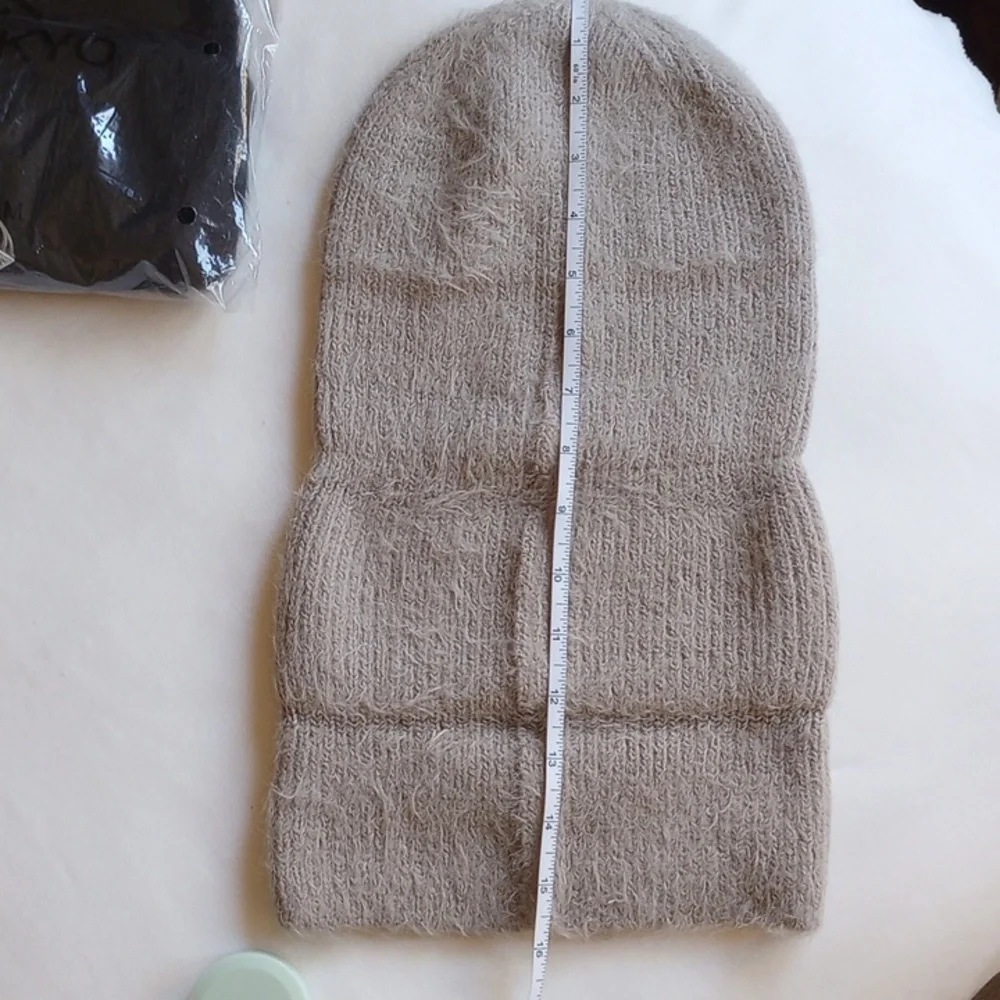NWT Soia & Kyo Jaya Fuzzy Rib Knit Beanie Cap OS Hush Beige - Picture 8 of 9